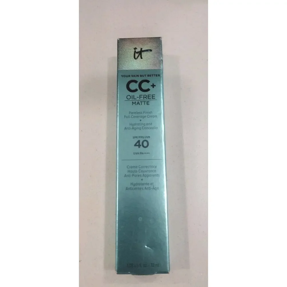 It Cosmetics CC+ Oil-Free Matte Full Coverage Cream Anti Aging~SPF 40 Rich Honey